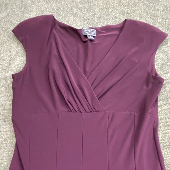 American Living Dress Women's 6 Purple Sleeveless V-Neck Flared Skirt Stretch‎ - Picture 5 of 11